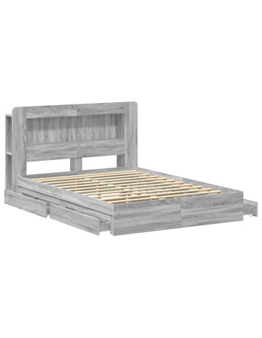 Telaio del letto con storage Sonoma grigio 160 x 200 cm