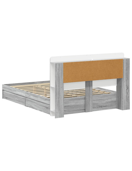 Telaio del letto con storage Sonoma grigio 160 x 200 cm