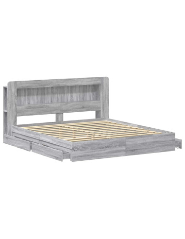 Telaio del letto con storage Sonoma grigio 180 x 200 cm