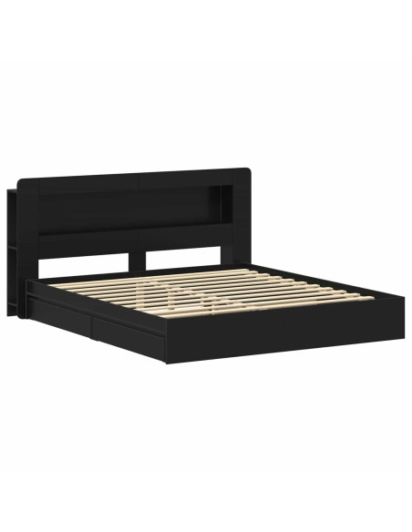 Telaio del letto con storage con cassetto Nero 200 x 200 cm