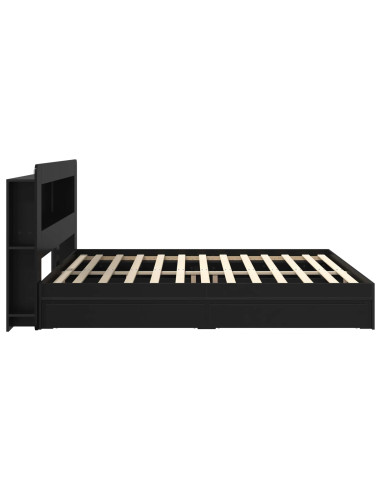 Telaio del letto con storage con cassetto Nero 200 x 200 cm