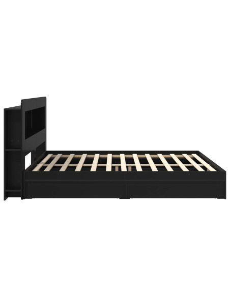 Telaio del letto con storage con cassetto Nero 200 x 200 cm