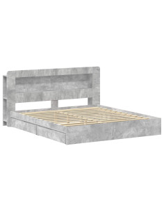 Telaio del letto con storage Grigio Cemento 200 x 200 cm 2