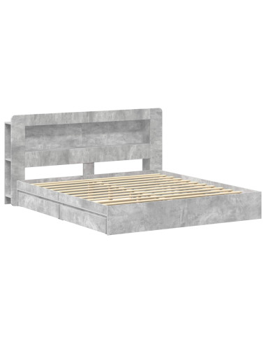 Telaio del letto con storage Grigio Cemento 200 x 200 cm