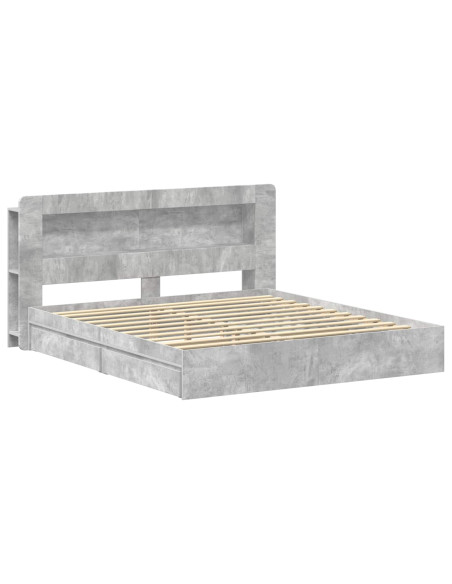 Telaio del letto con storage Grigio Cemento 200 x 200 cm