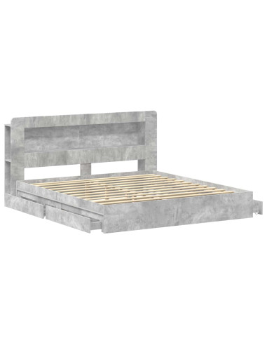 Telaio del letto con storage Grigio Cemento 200 x 200 cm