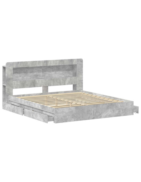 Telaio del letto con storage Grigio Cemento 200 x 200 cm