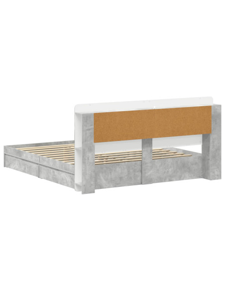 Telaio del letto con storage Grigio Cemento 200 x 200 cm