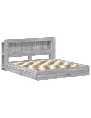 Telaio del letto con storage Sonoma grigio 200 x 200 cm