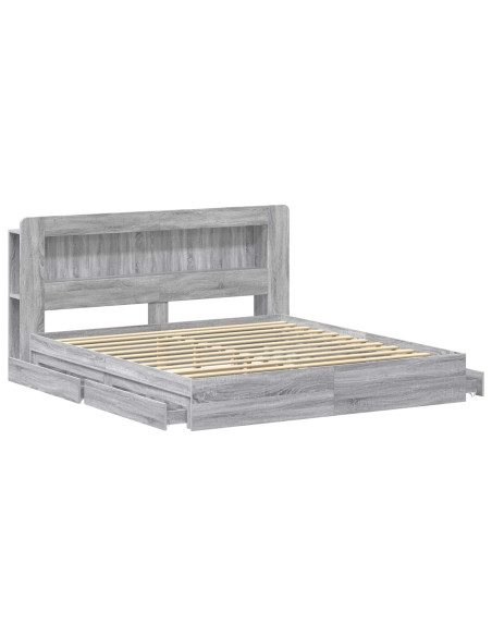 Telaio del letto con storage Sonoma grigio 200 x 200 cm