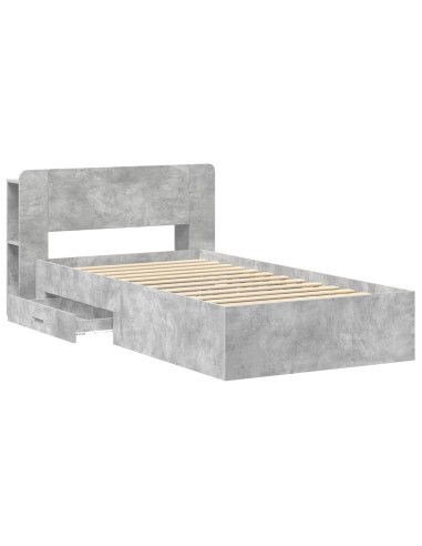 Telaio del letto con storage Grigio Cemento 75 x 190 cm