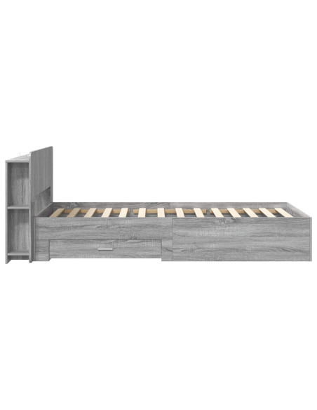 Telaio del letto con storage Sonoma grigio 75 x 190 cm