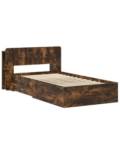 Telaio del letto con storage Rovere Fumo 75 x 190 cm 2