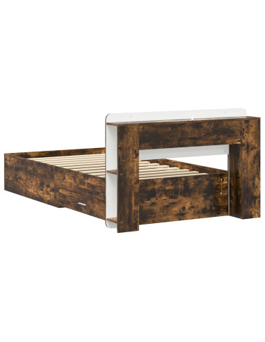 Telaio del letto con storage Rovere Fumo 75 x 190 cm