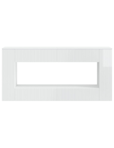 Tavolo consolle Rigato Bianco Lucido 155 x 29 x 74 cm