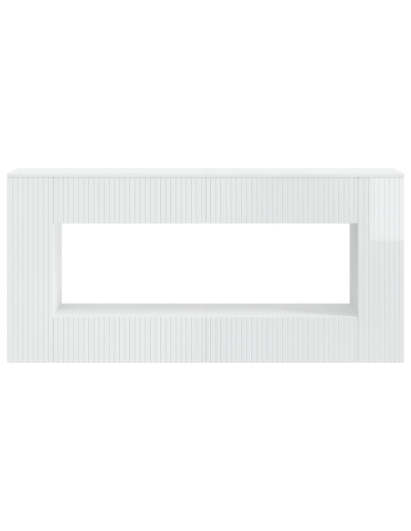 Tavolo consolle Rigato Bianco Lucido 155 x 29 x 74 cm