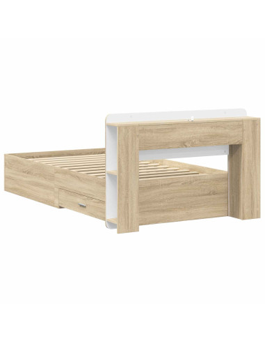Telaio del letto con storage Rovere Sonoma 75 x 190 cm