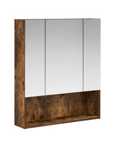 Mobiletto per specchio da bagno Rovere fumé 60 x 14.5 x 70 cm 2