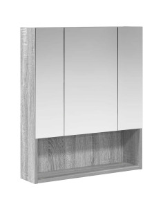 Mobiletto per specchio da bagno Grigio Sonoma 60 x 14.5 x 70 cm 2