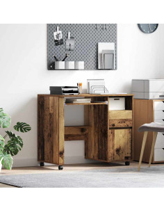 Scrivania con Ruote con cassetto Legno vecchio 91 x 50 x 77 cm