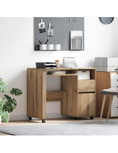 Scrivania con Ruote Rovere artigianale 91 x 50 x 77 cm
