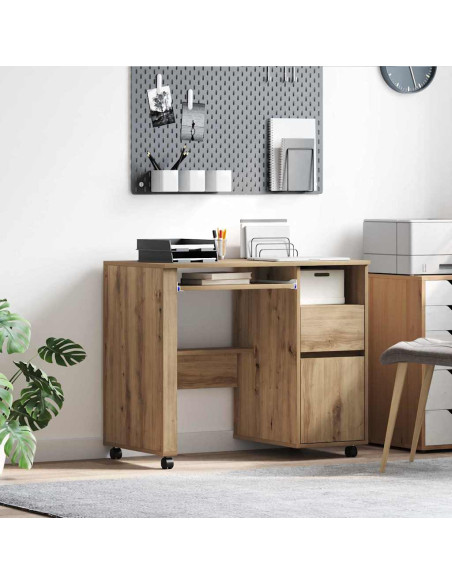 Scrivania con Ruote Rovere artigianale 91 x 50 x 77 cm