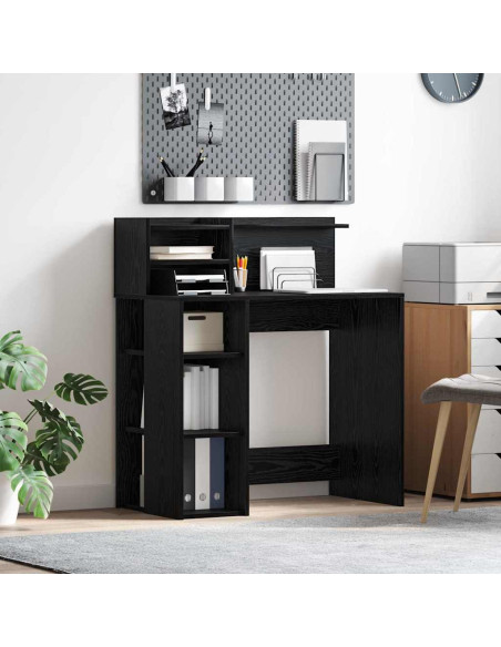 Scrivania Rovere Nero 90 x 48 x 101,5 cm Legno multistrato