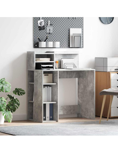 Scrivania Grigio cemento 90 x 48 x 101,5 cm Legno multistrato