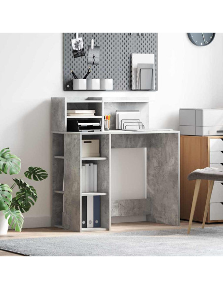 Scrivania Grigio cemento 90 x 48 x 101,5 cm Legno multistrato
