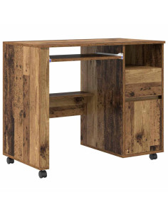 Scrivania con Ruote con cassetto Legno vecchio 91 x 50 x 77 cm 2