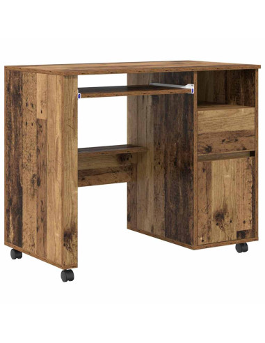 Scrivania con Ruote con cassetto Legno vecchio 91 x 50 x 77 cm