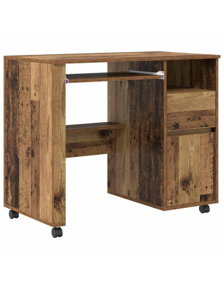 Scrivania con Ruote con cassetto Legno vecchio 91 x 50 x 77 cm