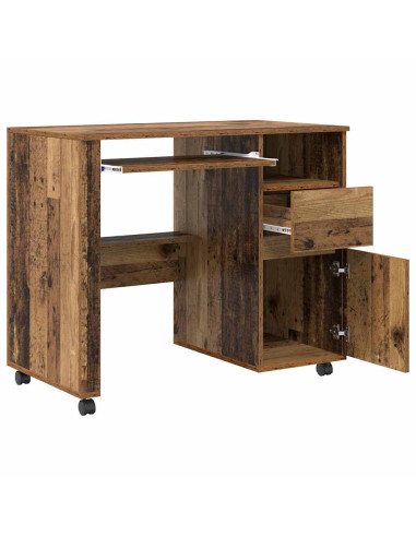 Scrivania con Ruote con cassetto Legno vecchio 91 x 50 x 77 cm