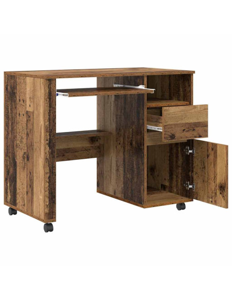 Scrivania con Ruote con cassetto Legno vecchio 91 x 50 x 77 cm