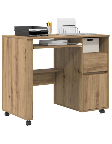 Scrivania con Ruote Rovere artigianale 91 x 50 x 77 cm