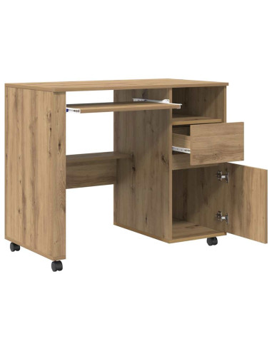 Scrivania con Ruote Rovere artigianale 91 x 50 x 77 cm