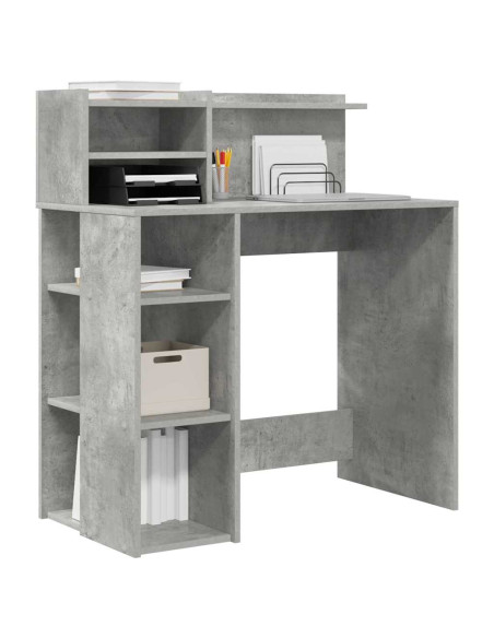 Scrivania Grigio cemento 90 x 48 x 101,5 cm Legno multistrato