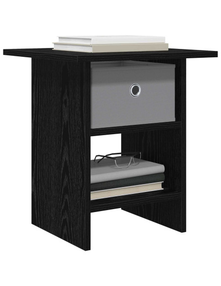 Comodino Rovere Nero 41 x 40 x 45 cm Legno multistrato
