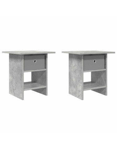 Comodino 2 pcs Grigio cemento 41 x 40 x 45 cm Legno multistrato