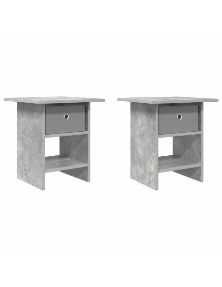 Comodino 2 pcs Grigio cemento 41 x 40 x 45 cm Legno multistrato