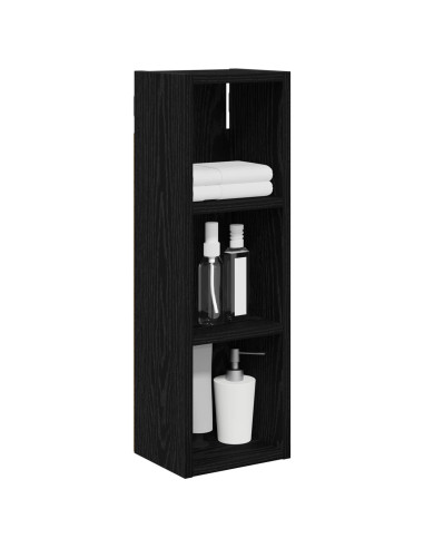 Armadio da bagno a muro Rovere Nero 20 x 16 x 62,5 cm