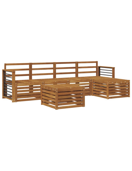 Set divani 6 pcs Naturale Legno di Acacia Massello