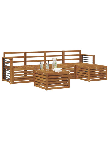 Set divani 6 pcs Naturale Legno di Acacia Massello