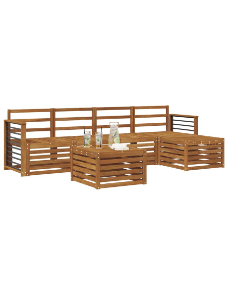 Set divani 6 pcs Naturale Legno di Acacia Massello