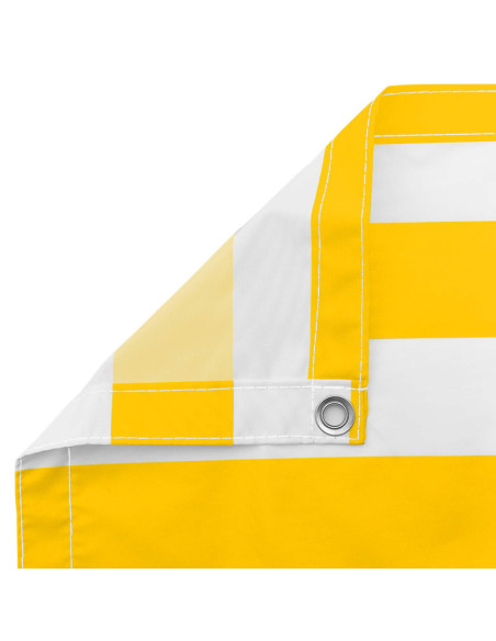 Schermo da balcone Giallo e Bianco 100 x 300 cm Tessuto Oxford