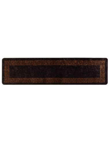 Runner Tappeto MARSA Nero 100 x 400 cm Poliestere e PVC
