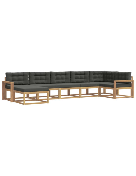 Set di divani da esterno con cuscino 7 pcs Bianco e Antracite