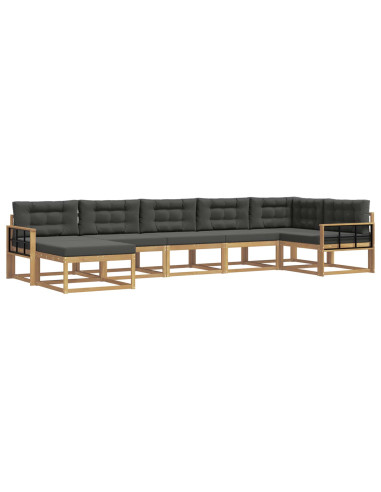 Set di divani da esterno con cuscino 7 pcs Bianco e Antracite