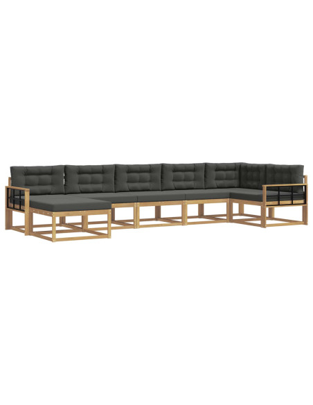 Set di divani da esterno con cuscino 7 pcs Bianco e Antracite