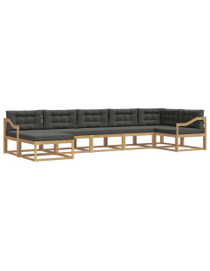 Set di divani da esterno con cuscino 7 pcs Bianco e Antracite 2